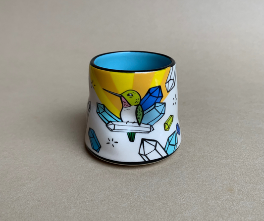 Lucky Hummingbird Cup - Small Ceramic Mug