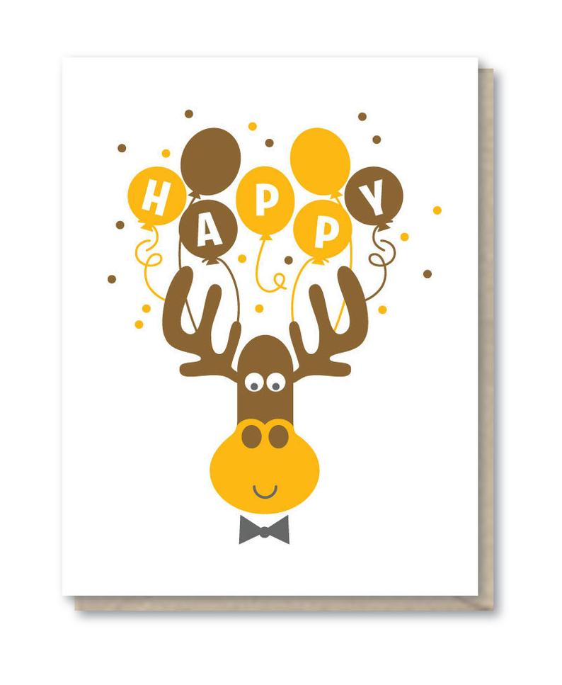 Moose Birthday Card By Doodle Bird Design