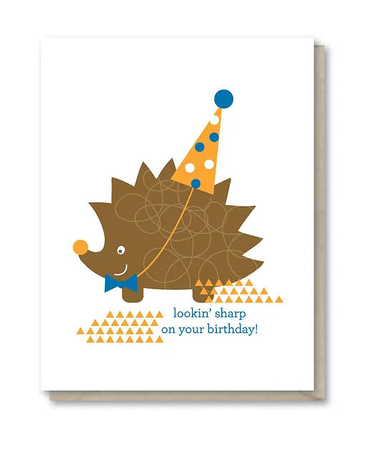 Lookin' Sharp Hedgehog Birthday Card by Doodle Bird Design