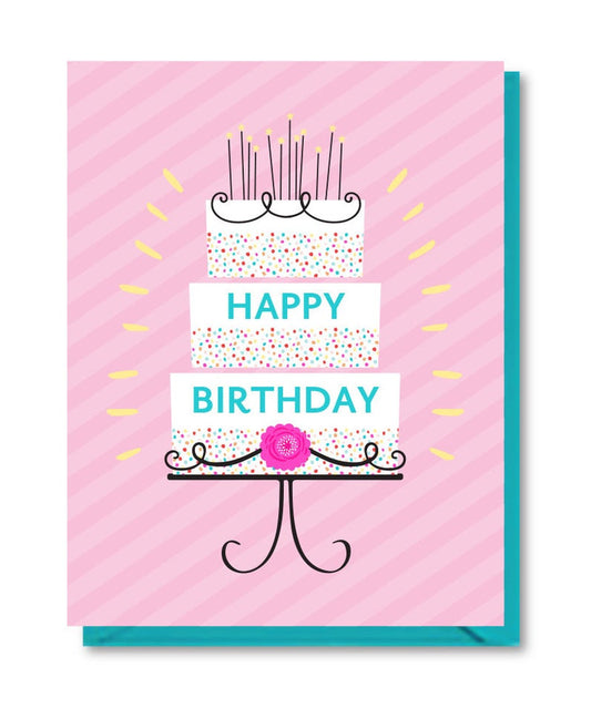Curly Cue Birthday Cake Card by Doodle Bird Design