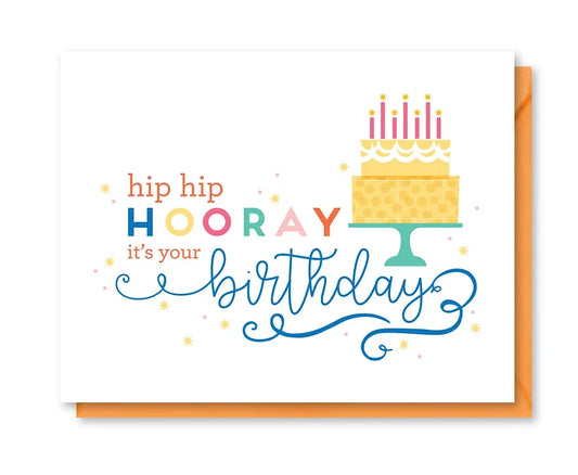 Hip Hip Hooray Birthday Card by Doodle Bird Design