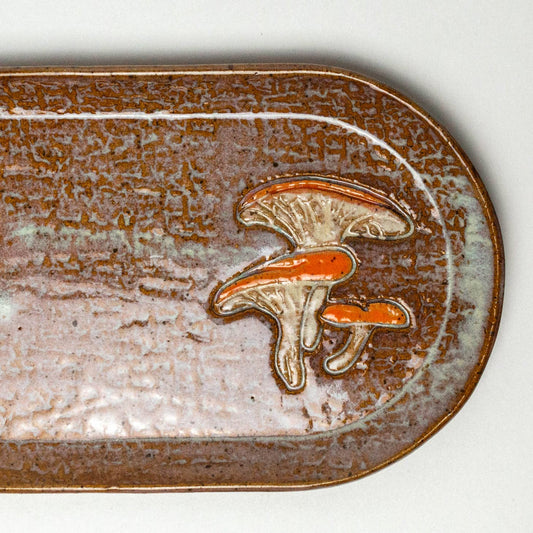 Jack-O'-Lantern Mushroom Ceramic 10" Platter