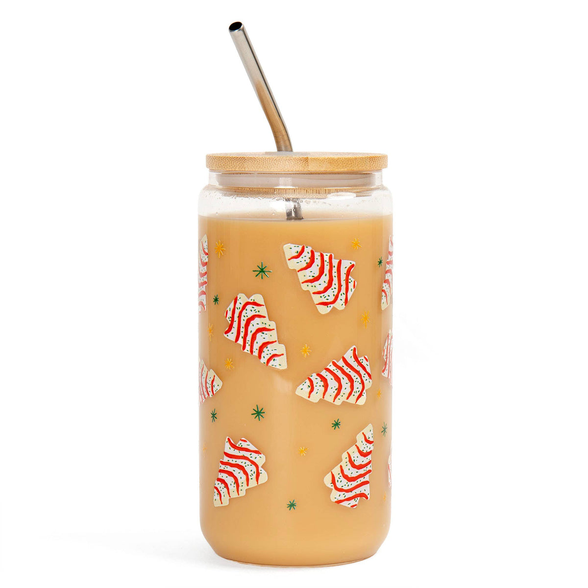 Christmas Tree Cakes Glass Can