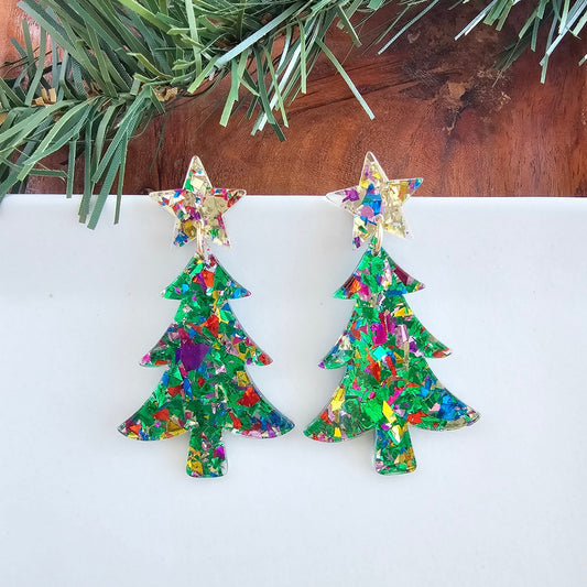 Christmas Tree Earrings Dangle