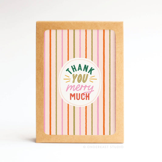 Boxed Set of 10 Thank You Merry Much Folded Notes