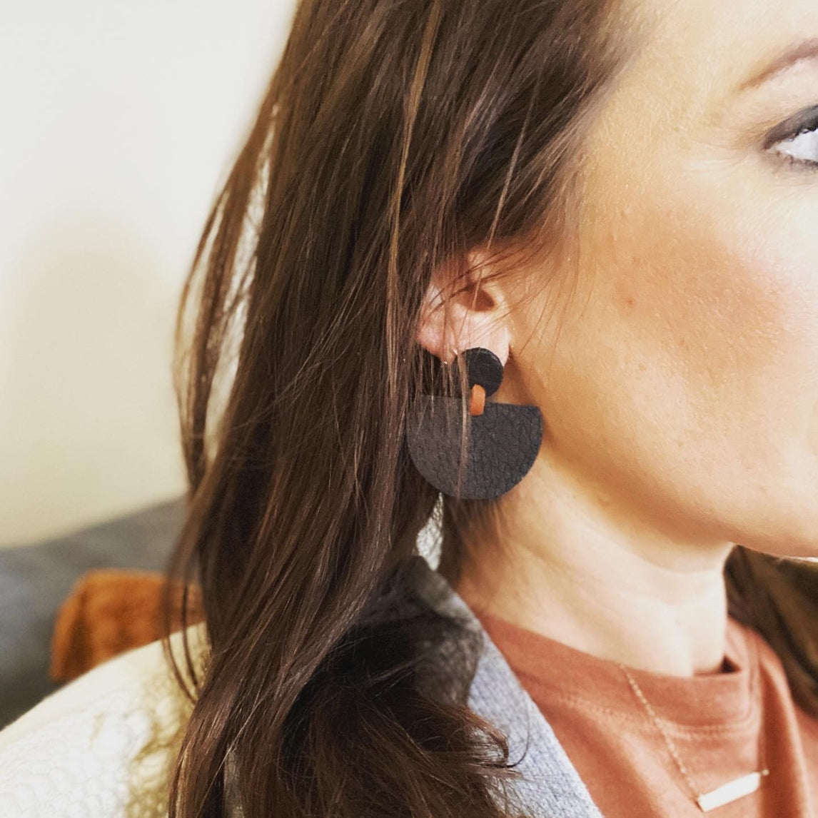 Handmade Leather Statement Earrings