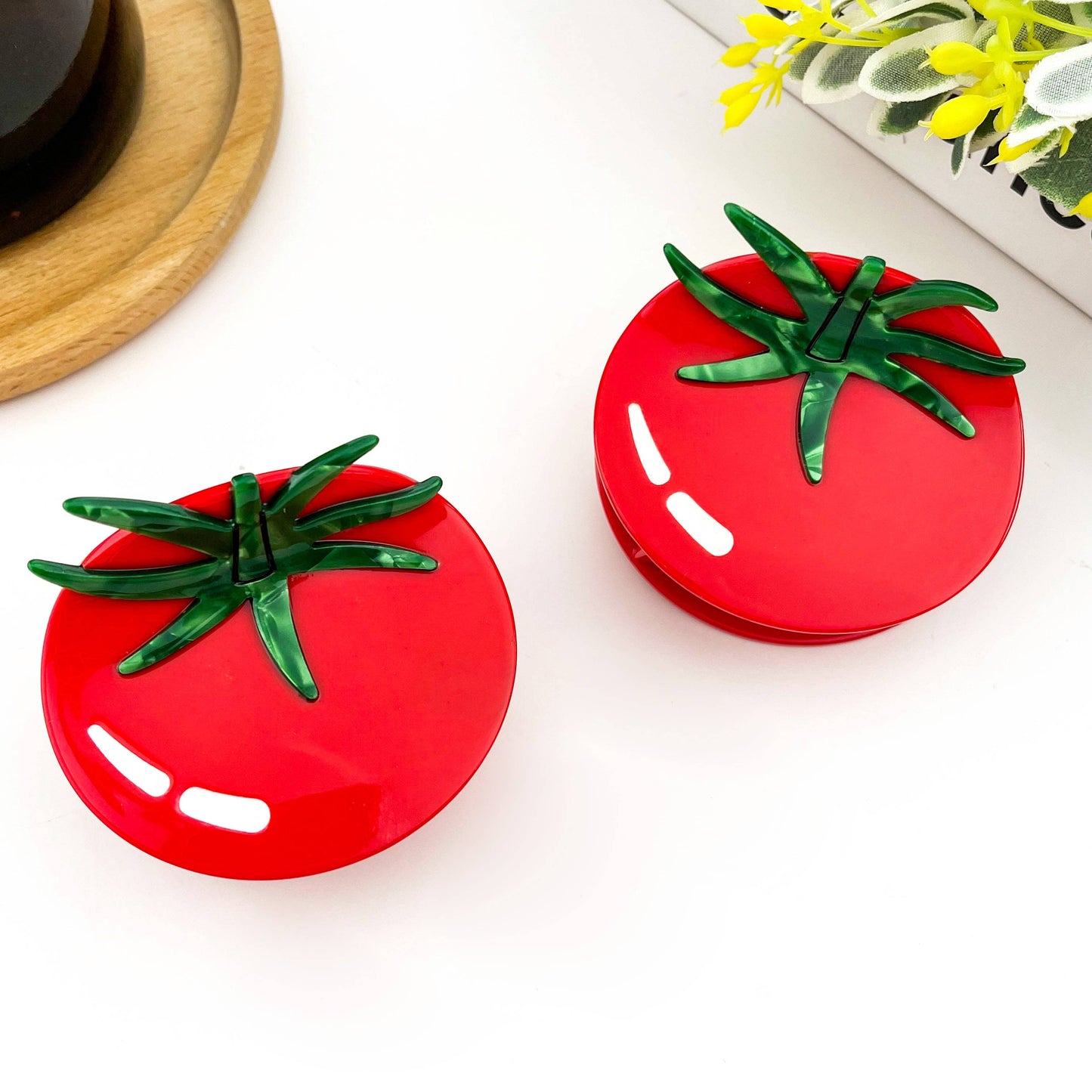 Red Tomato Hair Claw Clip, Acetate  Vegetable Hair Clip