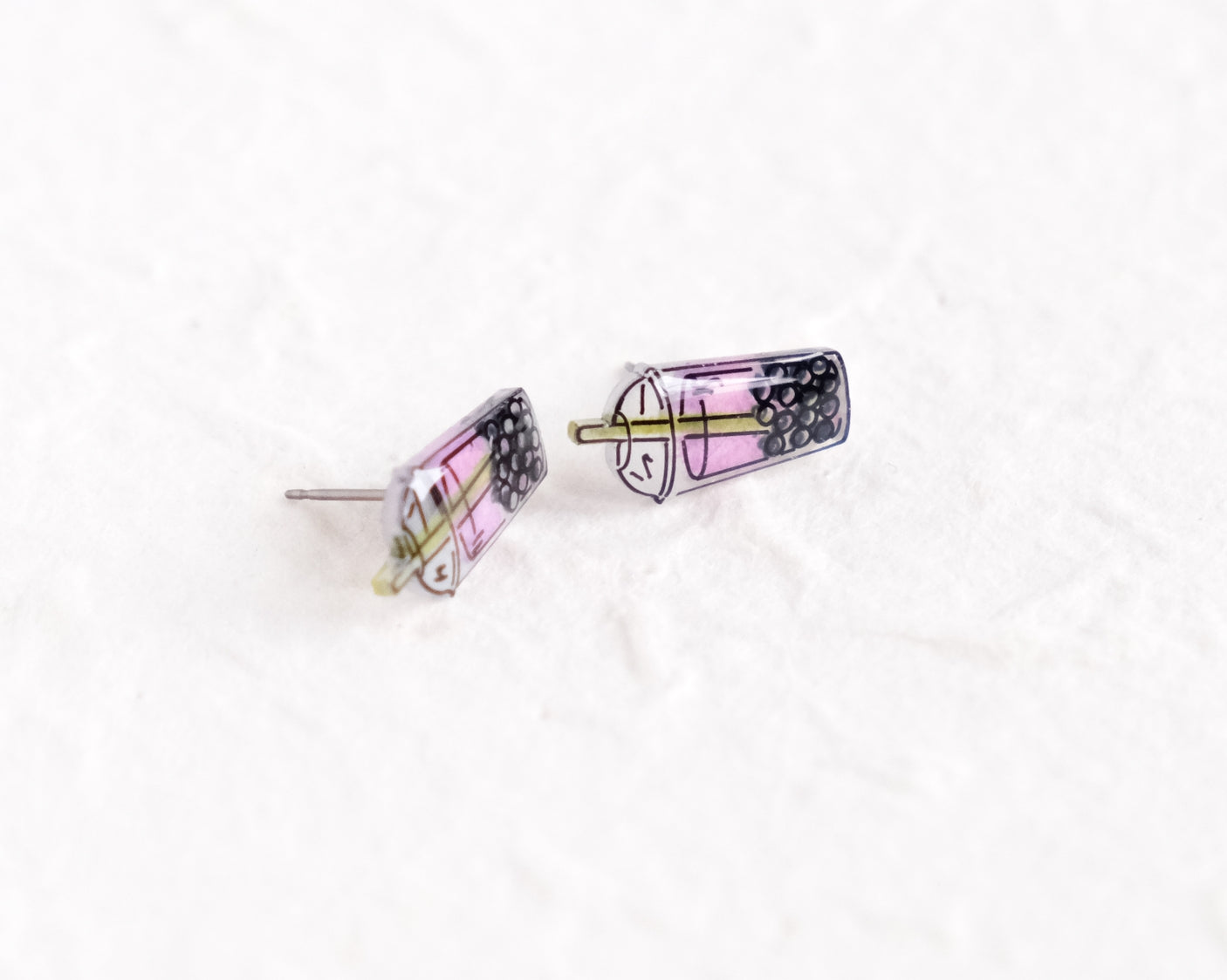 Bubble Tea Boba Kawaii Earrings - Pink