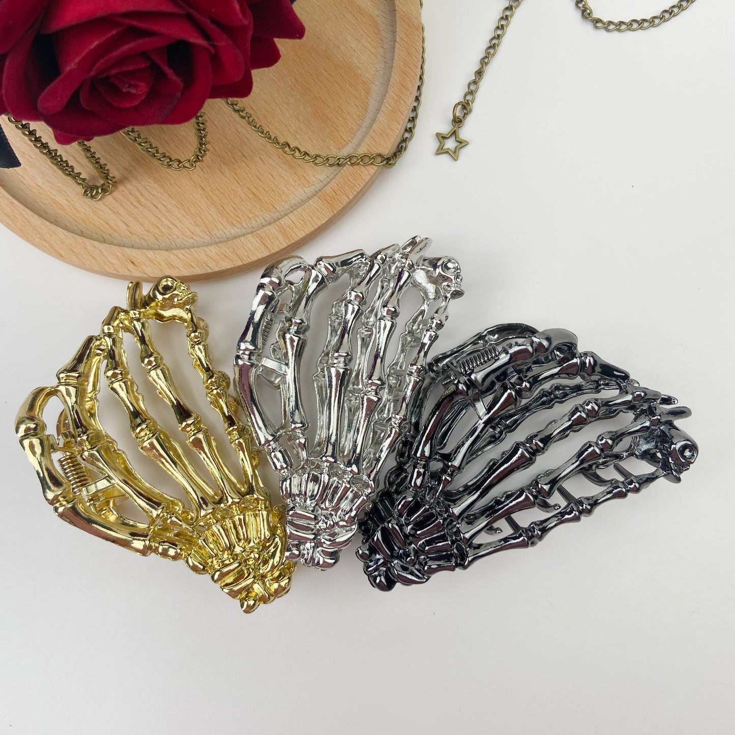 Metal Skull Hair Clip Halloween