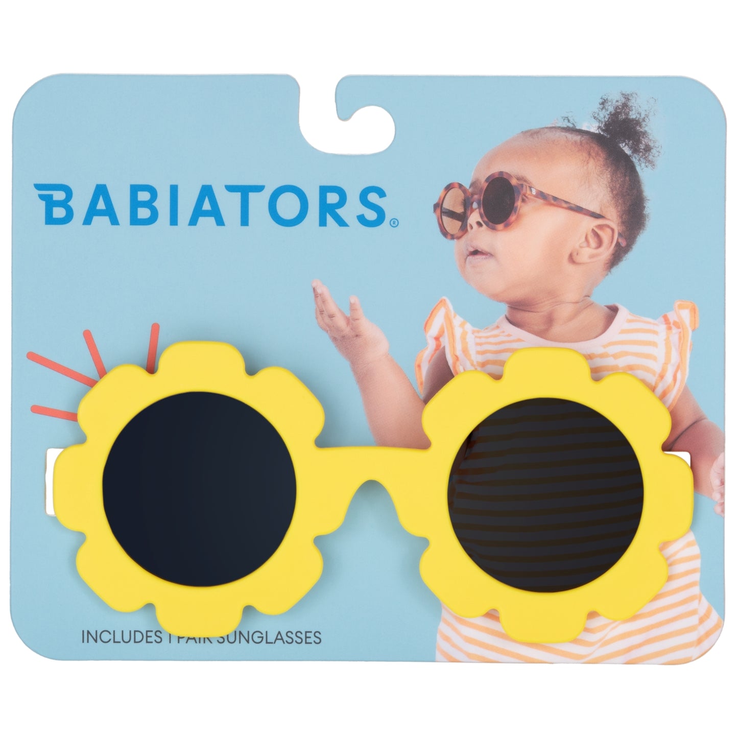 Neon Yellow Classic Flower Kids Sunglasses