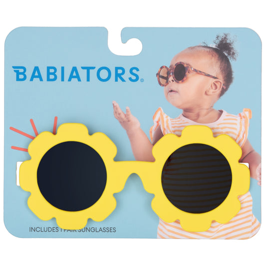 Neon Yellow Classic Flower Kids Sunglasses