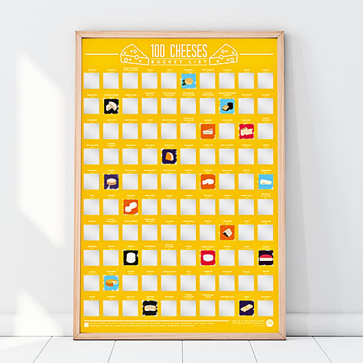 100 Cheeses Bucket List Scratch Off Poster