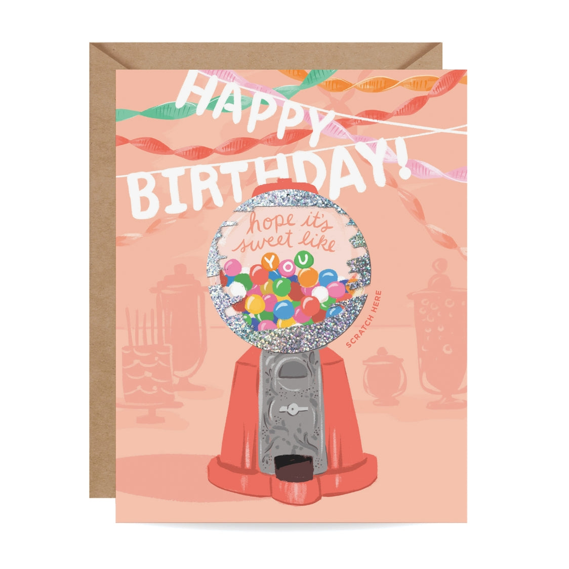 Scratch Off Gumball Machine Birthday Card