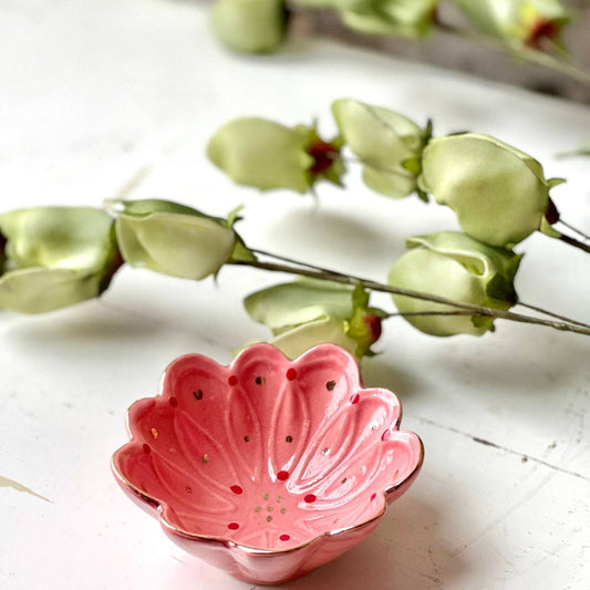 Ceramic Flower Shaped Trinket Bowl