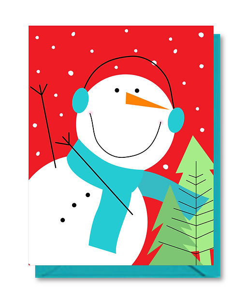 Happy Snowman Holiday Card