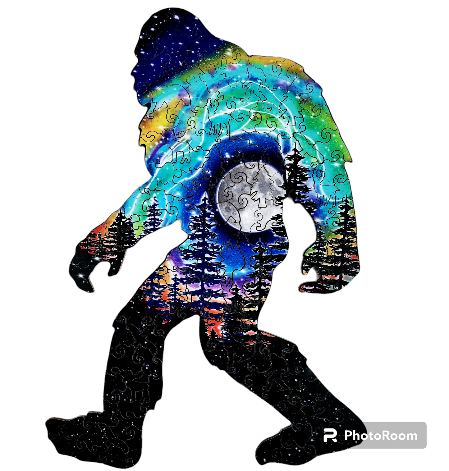 Sasquatch shape wooden puzzle