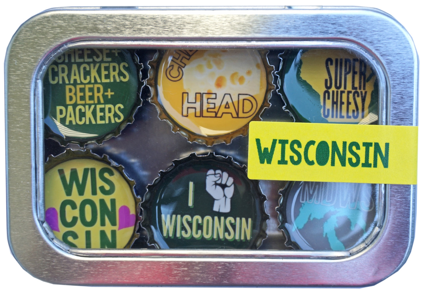 Wisconsin Bottle Cap Magnet Set