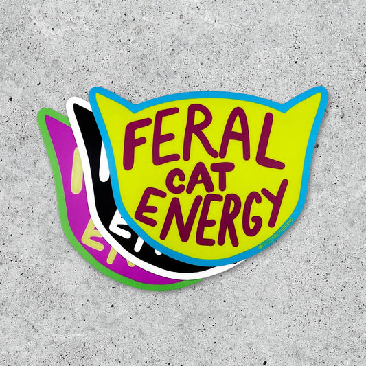 Feral Cat Energy Vinyl Sticker