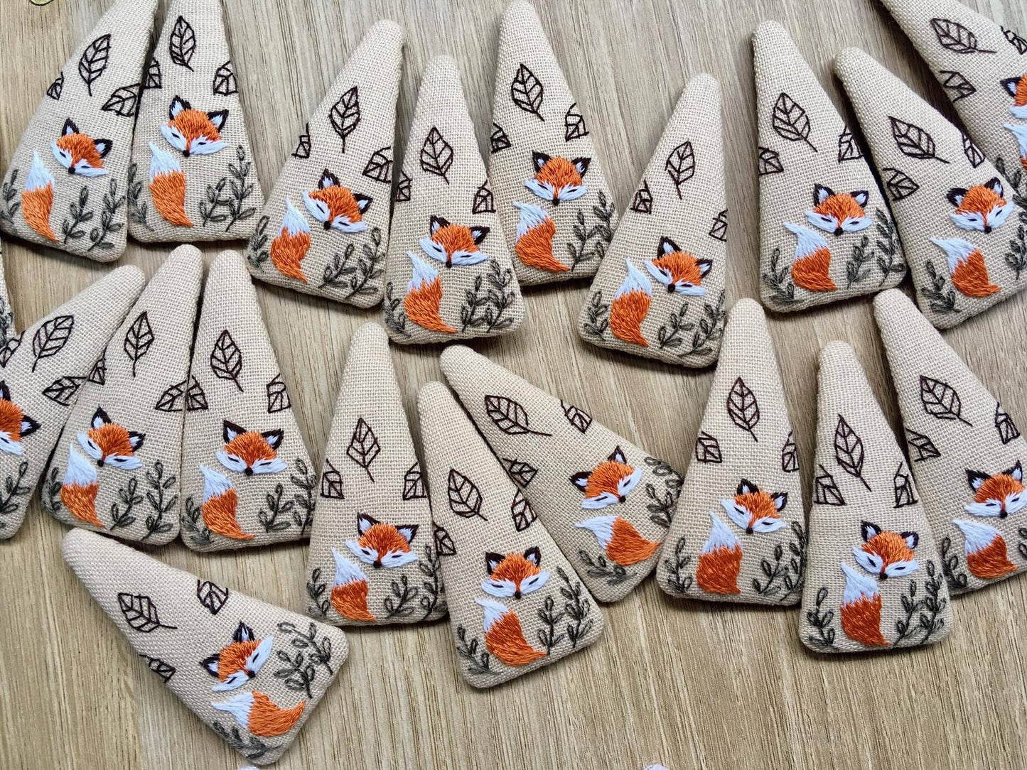 Fox Embroidered Hair Barrette 🪡
