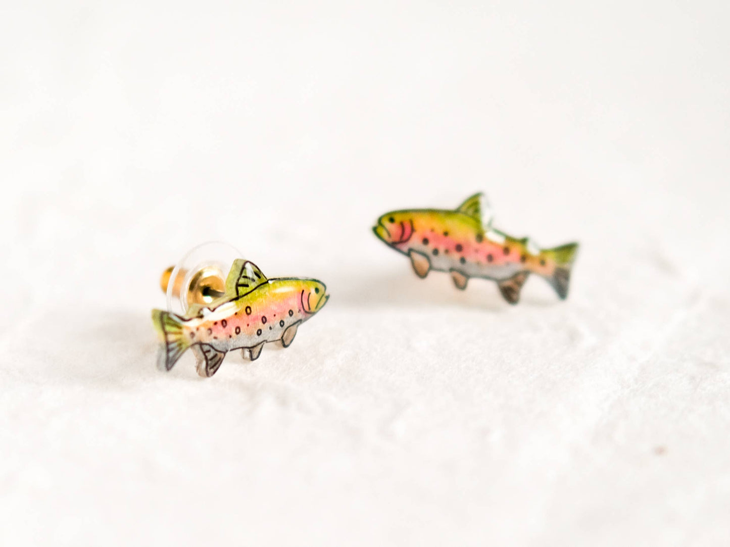 Rainbow Trout Salmon Fish Outdoors Earrings