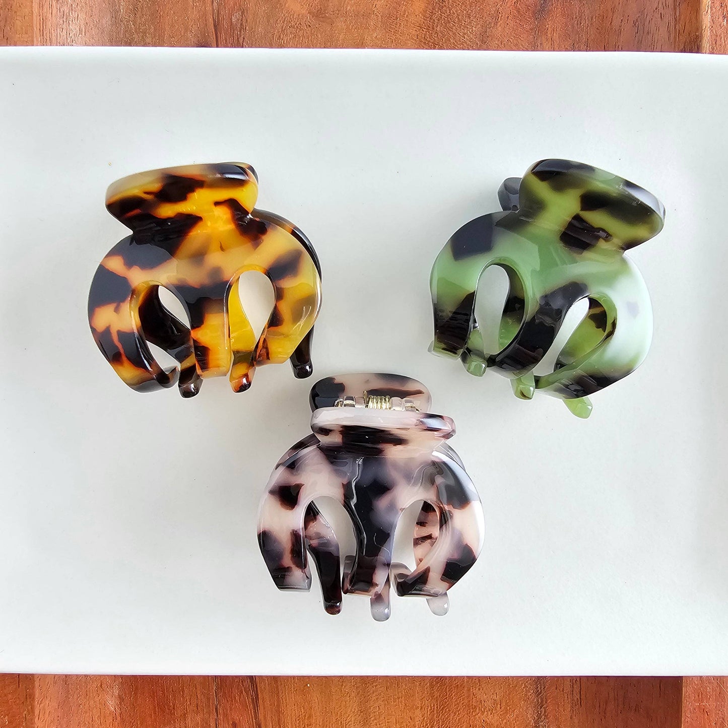 Claire Hair Claw Trio - Olive Tortoise, Blonde Tortoise, and Tortoise