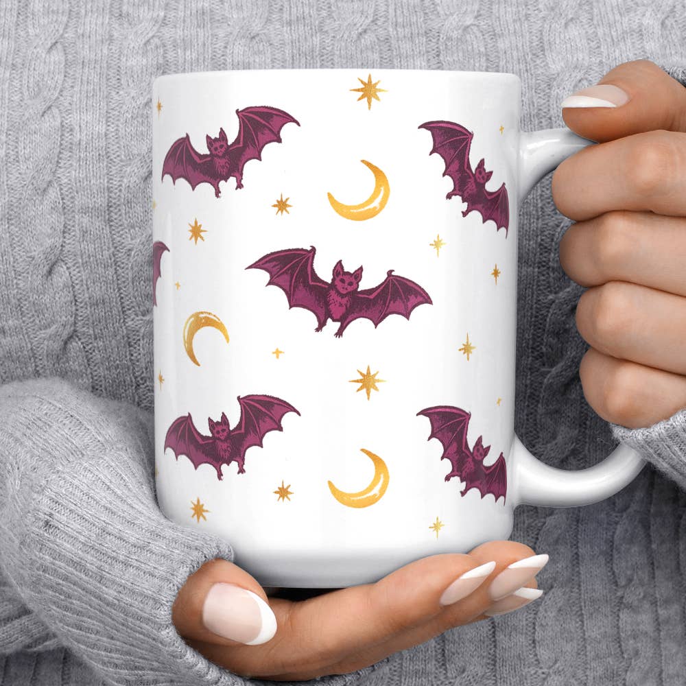 Celestial Bat Ceramic Coffee Mug