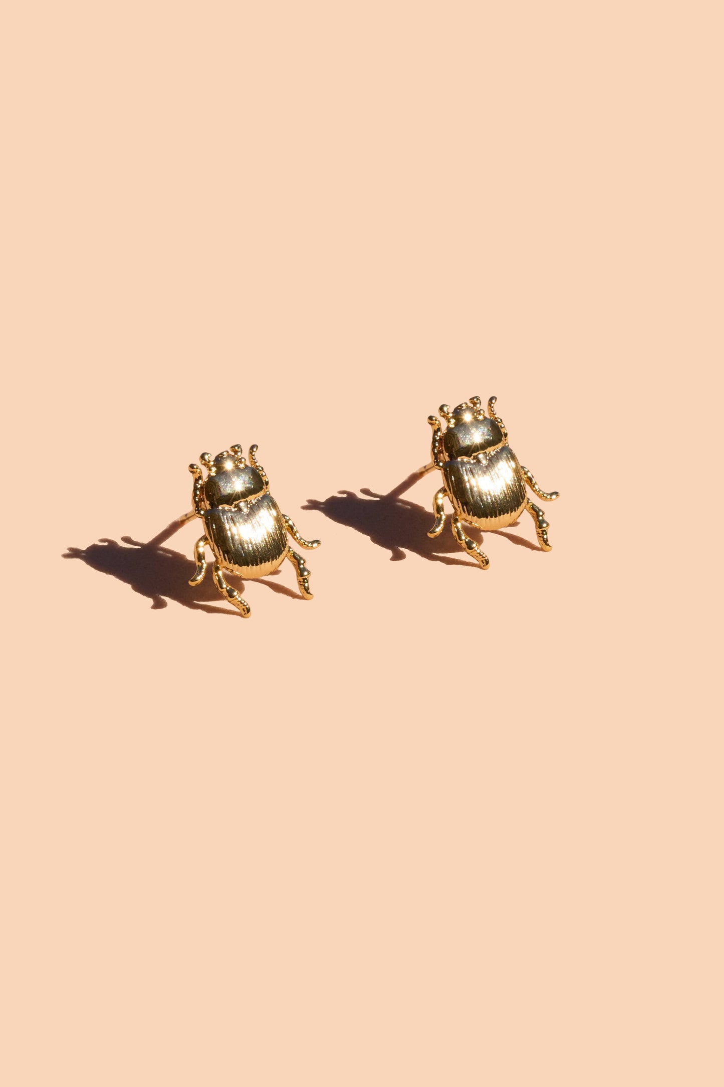 Fortune Beetle Studs -18K Gold Plated or Silver Rhodium