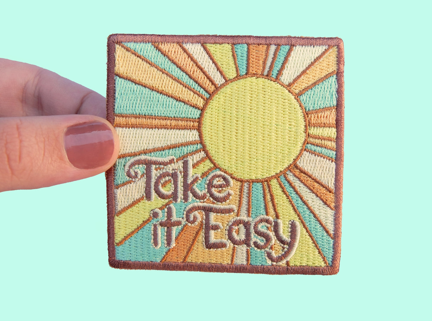 Take It Easy Sunshine Embroidered Iron-on Patch