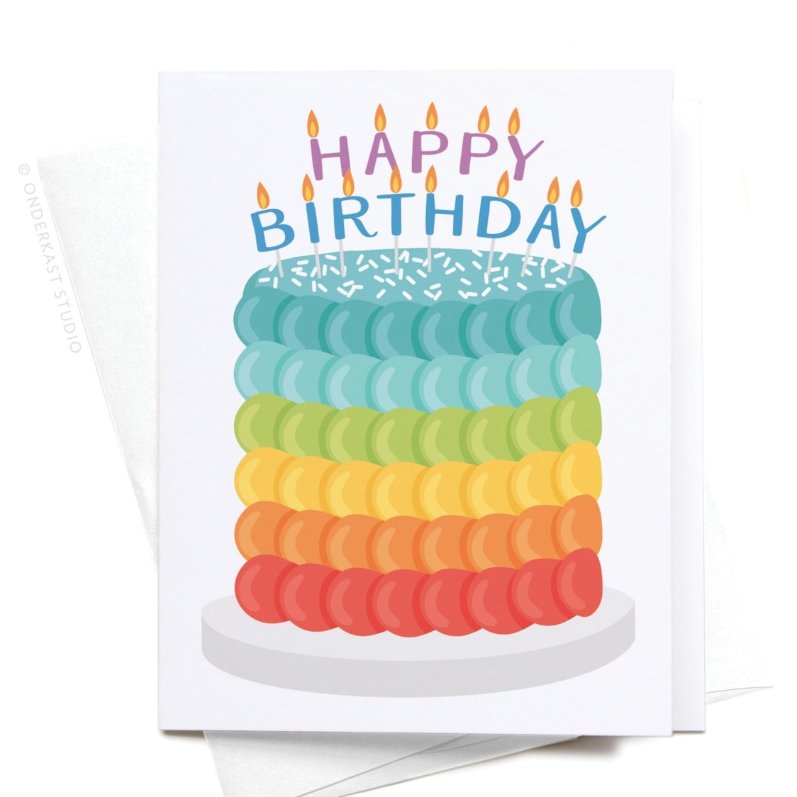 Happy Birthday Rainbow Cake Greeting Card