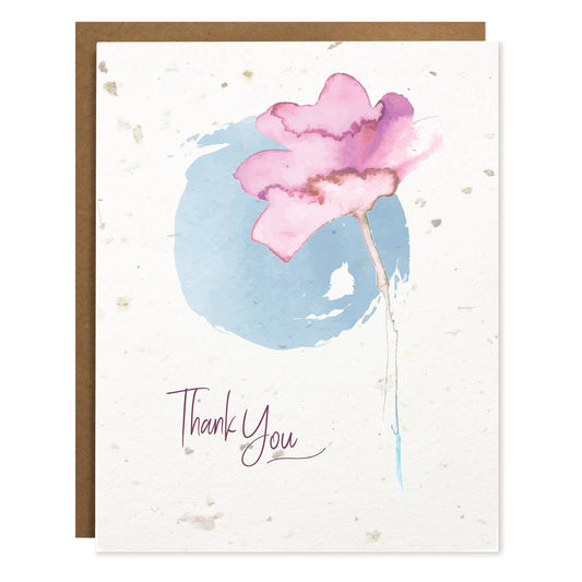 Thank You Floral Watercolor Plantable Card