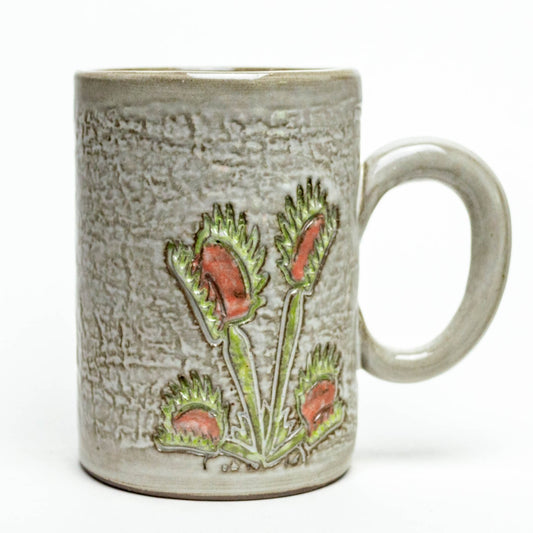 Venus Flytrap Handmade Ceramic Chocolate Clay 16 oz Mug