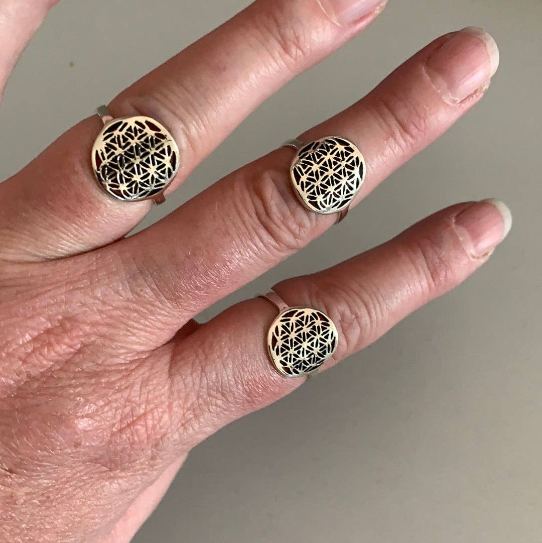 Sterling Silver Flower of Life Rings