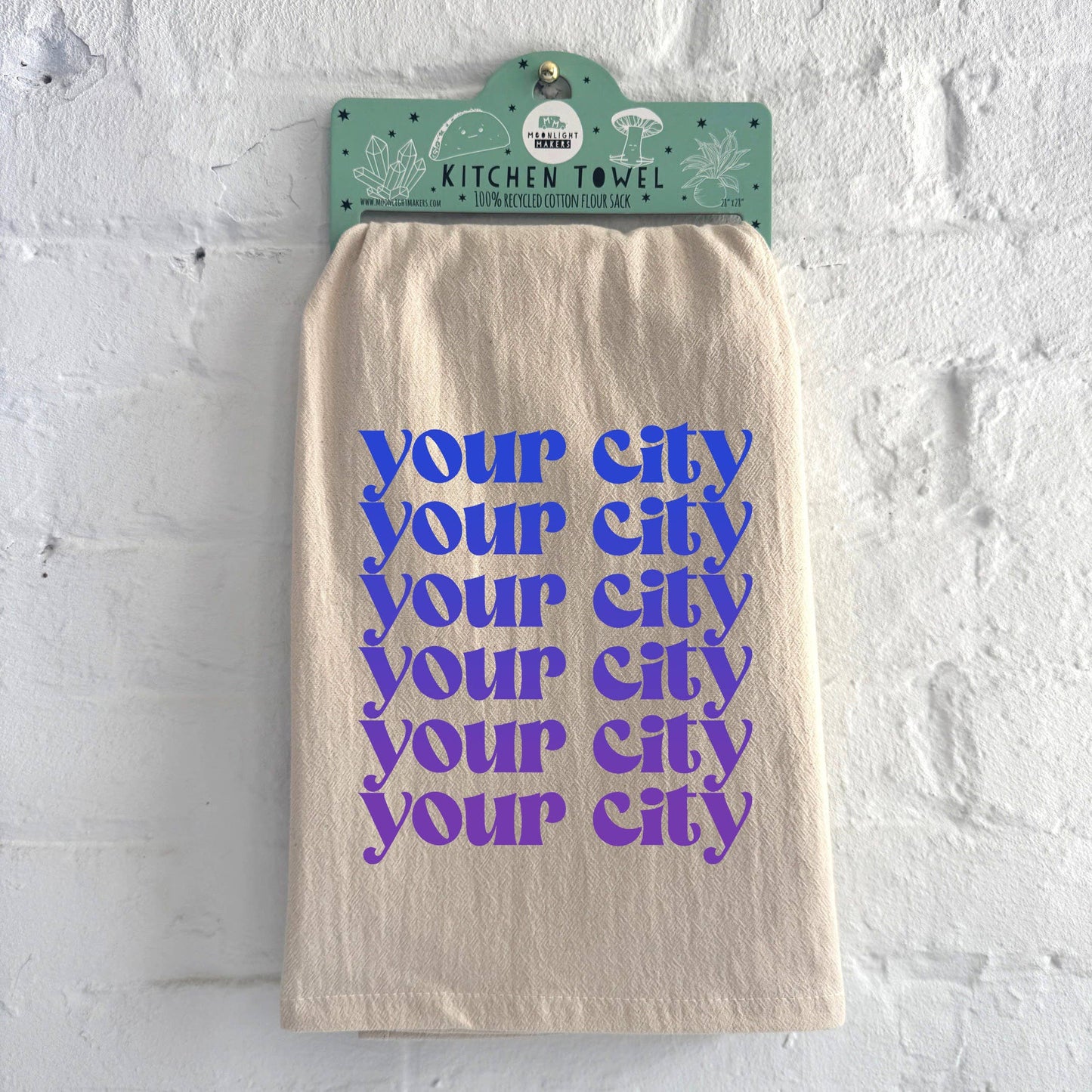 Milwaukee, Ombre - Oatmeal Kitchen Towels