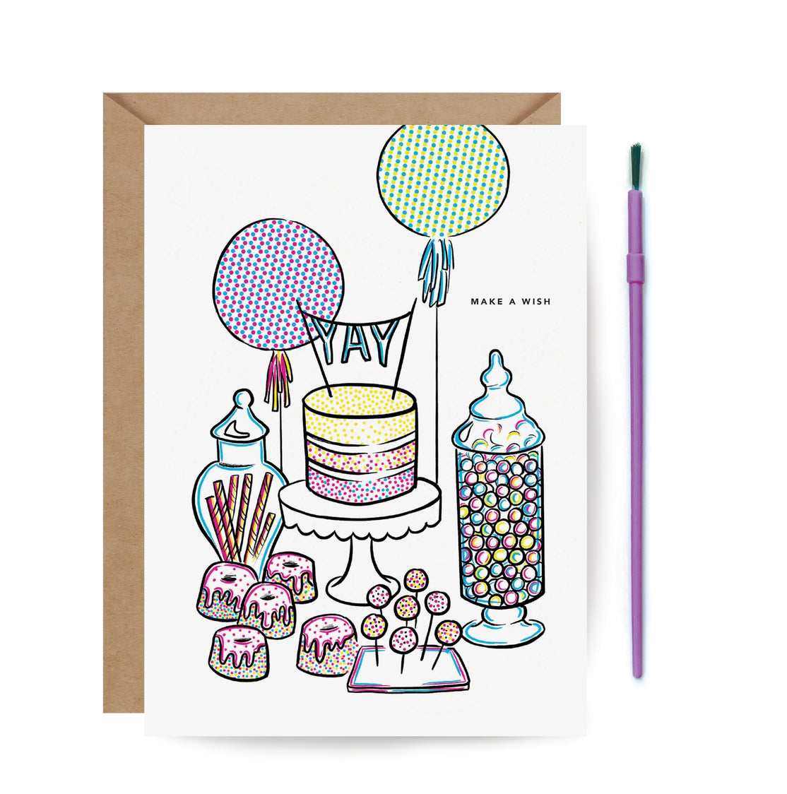 Sweet Table Paint with Water Birthday Card