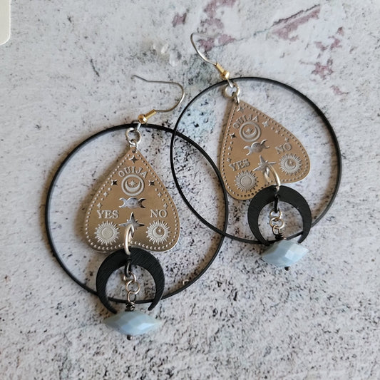 Ouija - Mixed Metal & Gemstone Earrings