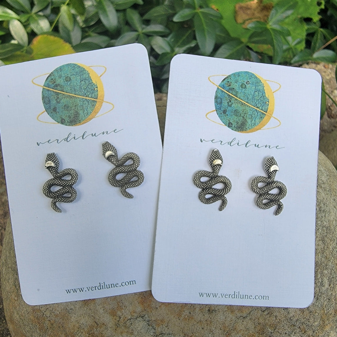 Snake Silver Plated Stud Earrings