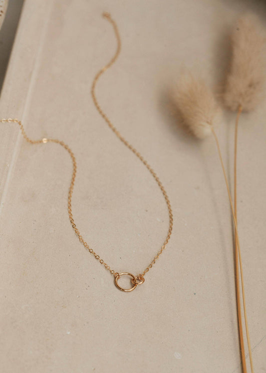 Tiny Links Necklace | 14kt Gold Fill + Sterling Silver