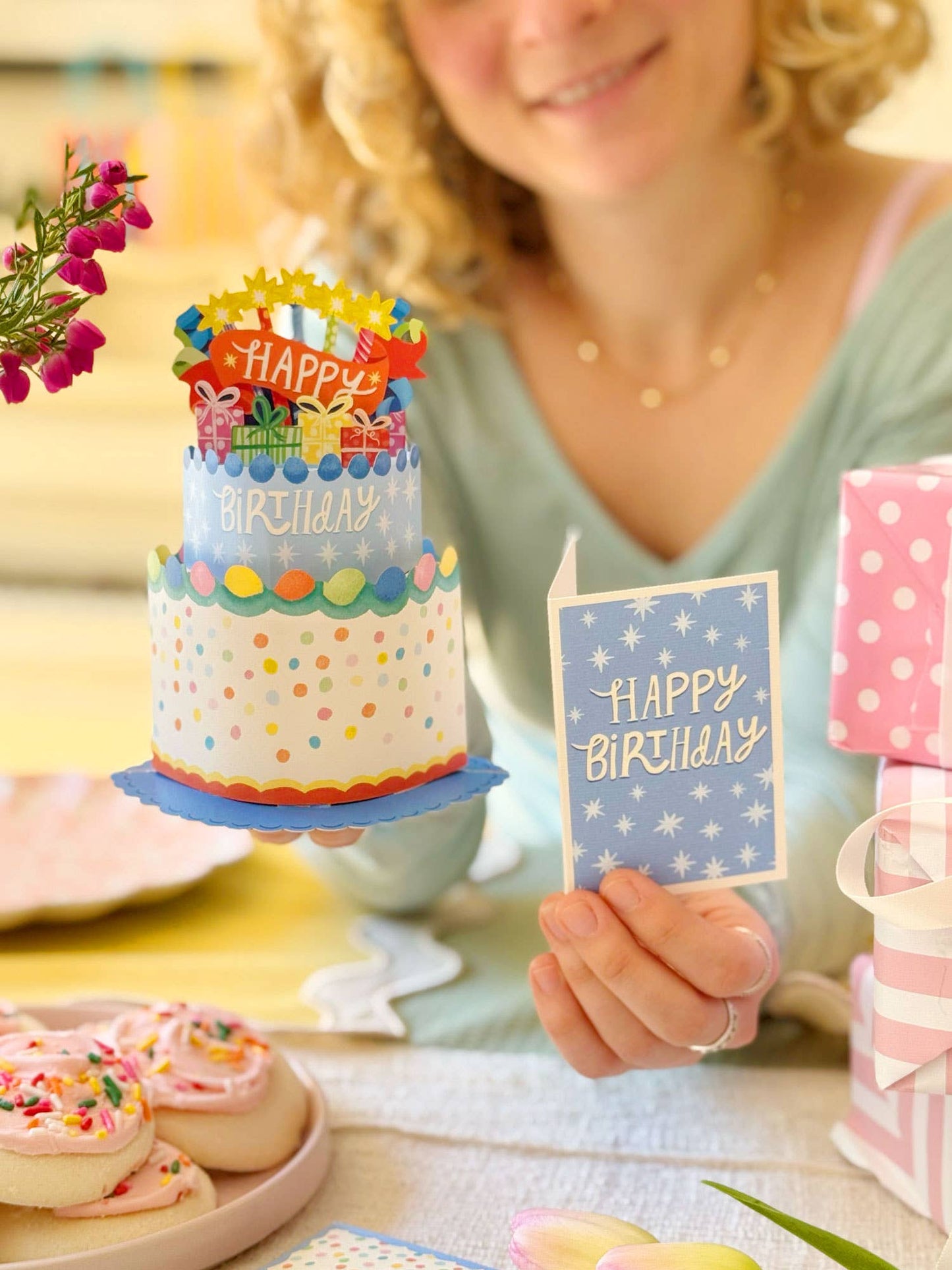 Mini Confetti Birthday Cake Pop-up Greeting Card