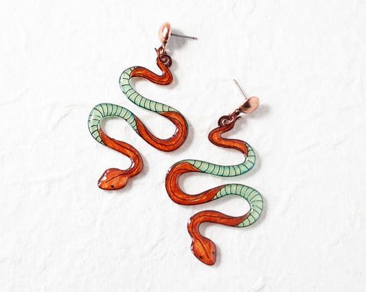 Boho Snake Serpent Earrings