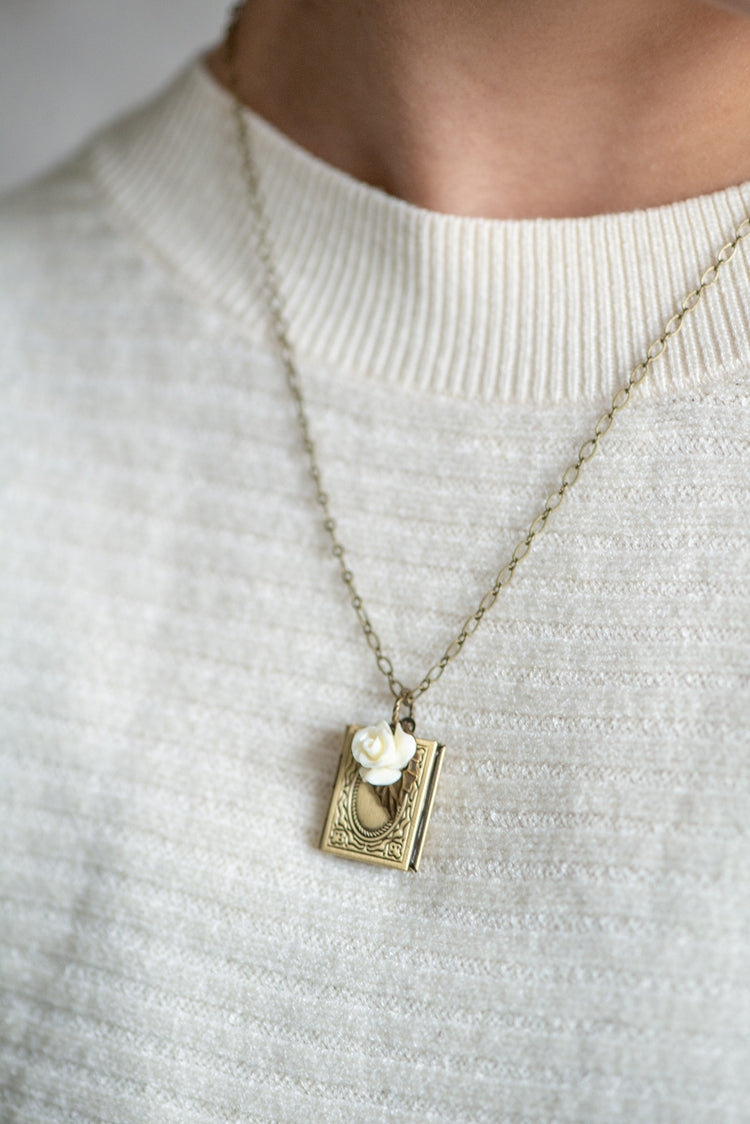 Book Locket Necklace