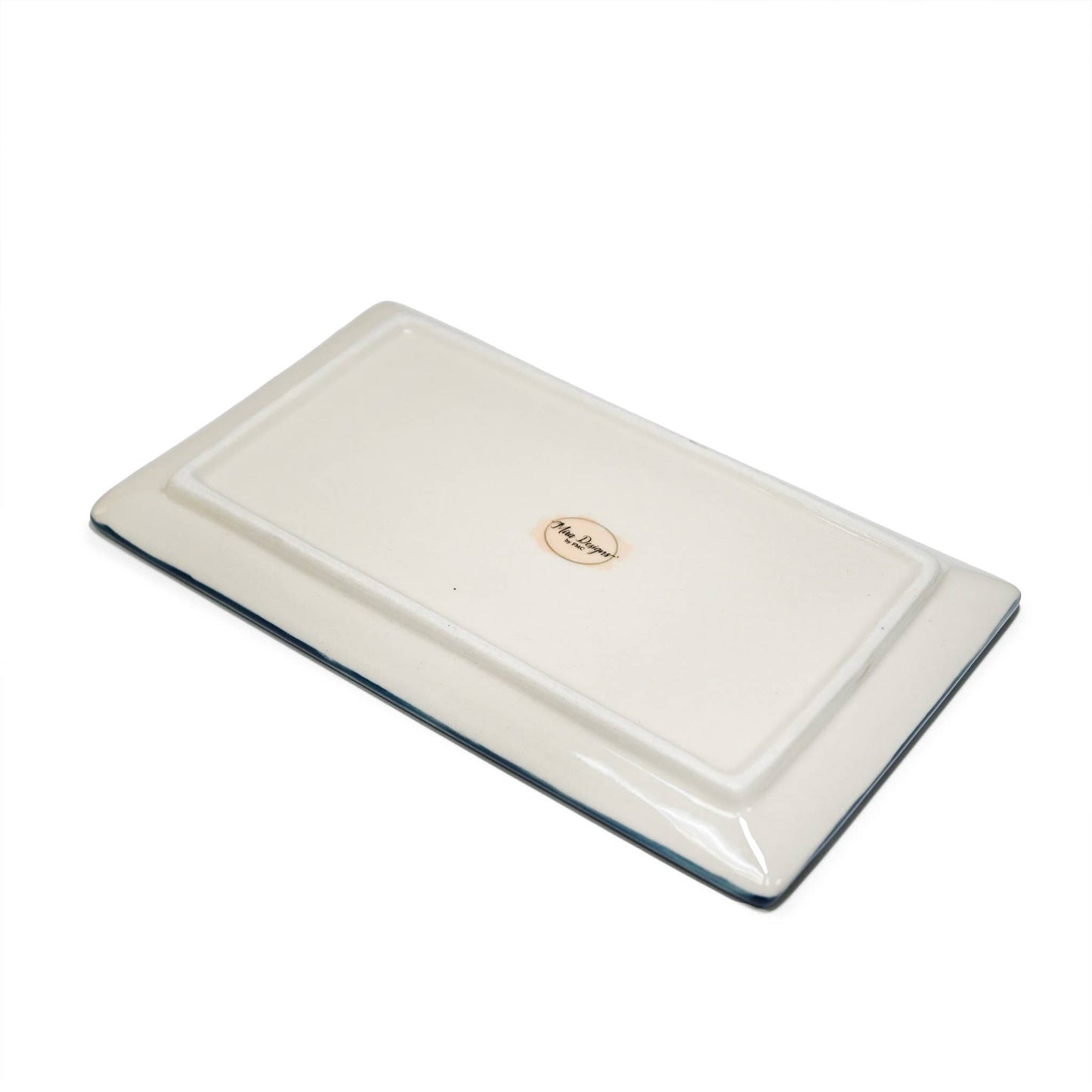 MIRA DIVIDED PLATE WITH CHOPS – NAVY WITH WHITE PLUM BLOSSOM