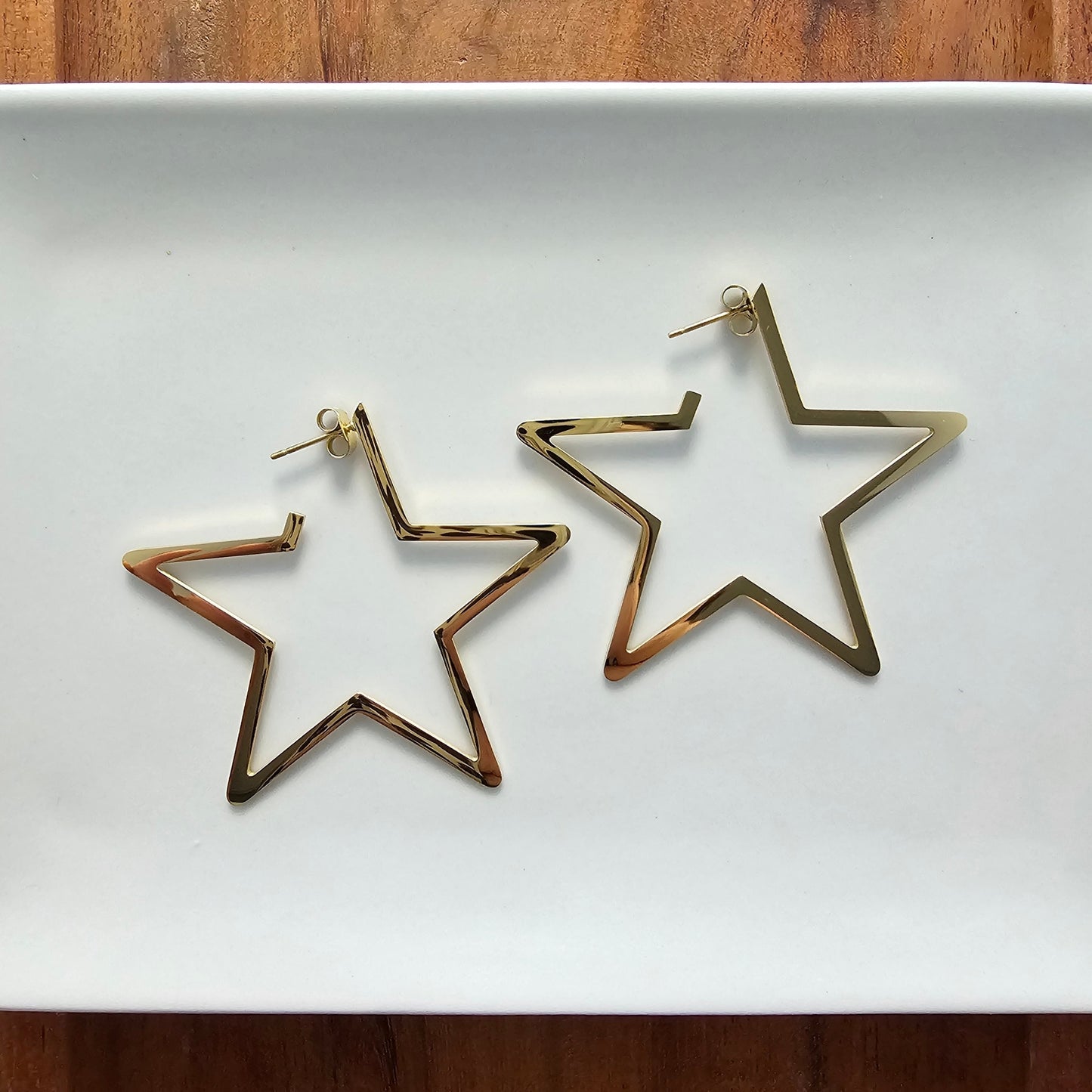 Luxe Star Hoops Gold