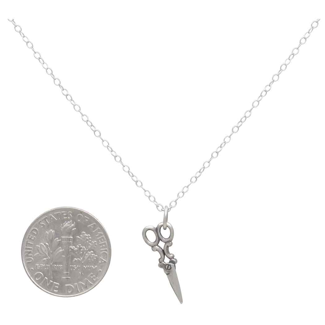 Sterling Silver Scissors Necklace