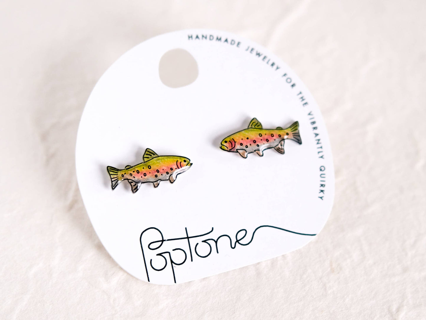 Rainbow Trout Salmon Fish Outdoors Earrings