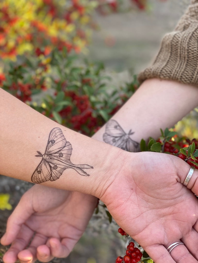 Luna Moth Temporary Tattoo 2-Pack