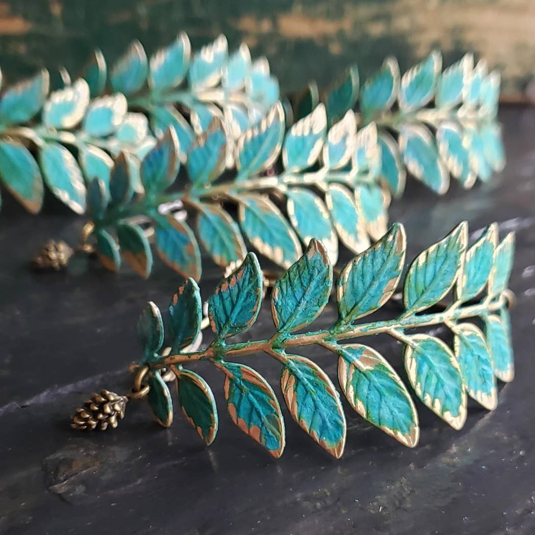 Verdigris Patina Leaf Bracelet