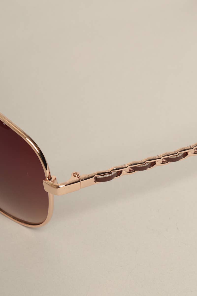 Chain Detail Aviator Sunglasses