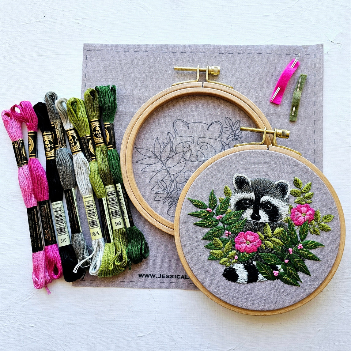 Raccoon Hand Embroidery Kit