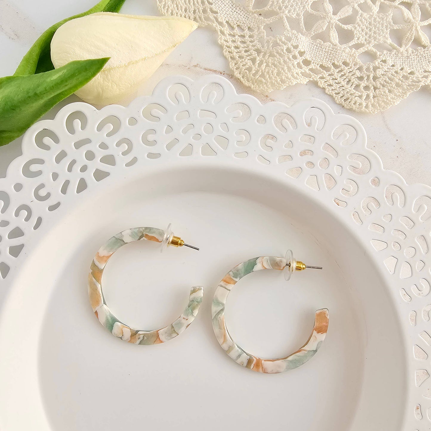 Camy Hoops - Creamsicle Mint