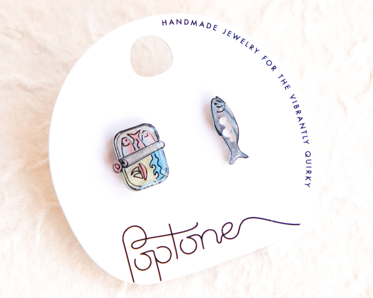 Sardines Canned Fish Marine Earrings